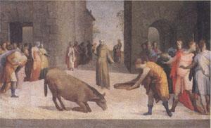 Domenico Beccafumi St Anthony and the Miracle of the Mule (mk05)